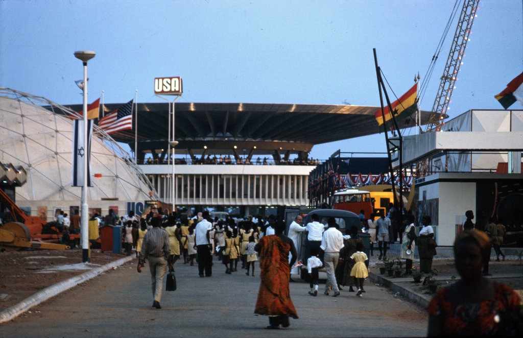 International Trade Fair, Accra, 1967. GNCC, Vic Adegbite (chief architect), Jacek Chyrosz, Stanisław Rymaszewski (project architects). Photo by Jacek Chyrosz. Private archive of Jacek Chyrosz, Warsaw (Poland).